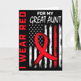 I Wear Red For My Great Aunt Heart Disease Awarene Card