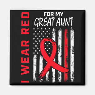 I Wear Red For My Great Aunt Heart Disease Awarene Magnet