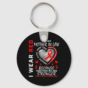 I Wear Red For My Mother In Law Heart Disease Awar Key Ring