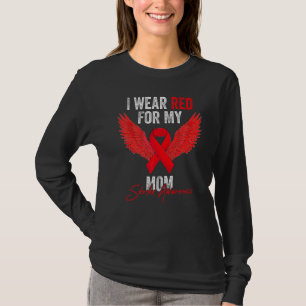 I Wear Red For My Mum Stroke Awareness Angel Ribbo T-Shirt