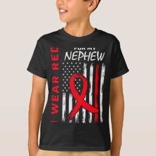I Wear Red For My Nephew Heart Disease Awareness F T-Shirt