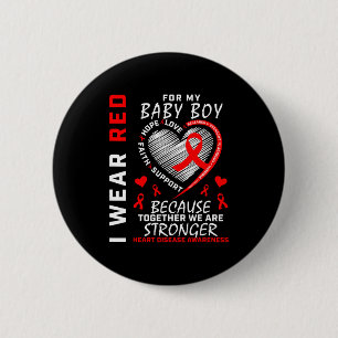I Wear Red For My Son Heart Disease Awareness Prod 6 Cm Round Badge