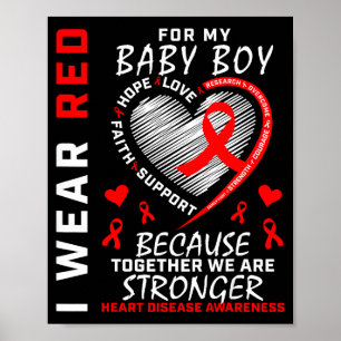 I Wear Red For My Son Heart Disease Awareness Prod Poster