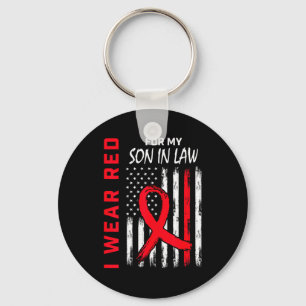 I Wear Red For My Son In Law Heart Disease Awarene Key Ring