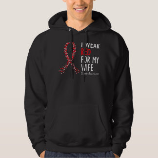 I Wear Red For My Wife Stroke Awareness Survivor W Hoodie