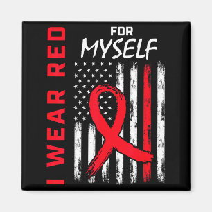 I Wear Red For Myself Heart Disease Awareness Flag Magnet