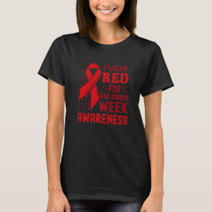 I Wear Red For Red Ribbon Week Awareness Drug Free T-Shirt
