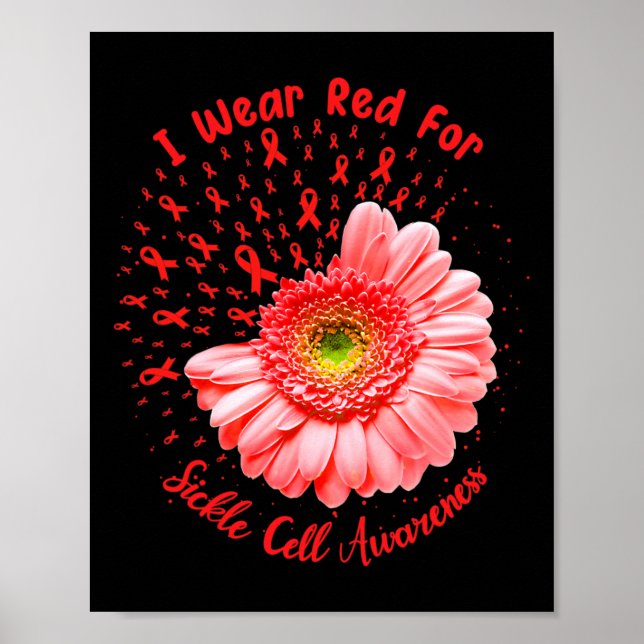I Wear Red For Sickle Cell Awareness Fighter Survi Poster (Front)