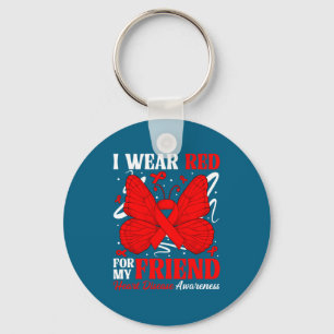 I Wear Red Friend Heart Disease Awareness Key Ring