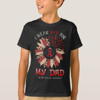 I Wear Red Ribbon For Dad Heart Disease Awareness