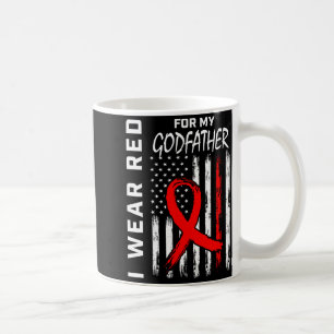 I Wear Red Ribbon For Godfather Heart Disease Awar Coffee Mug
