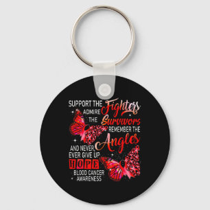 I Wear Red Support The Fighters Blood Cancer Aware Key Ring