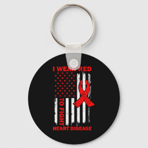 I Wear Red To Fight Heart Disease Awareness Americ Key Ring