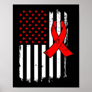 I Wear Red To Fight Heart Disease Awareness Americ Poster