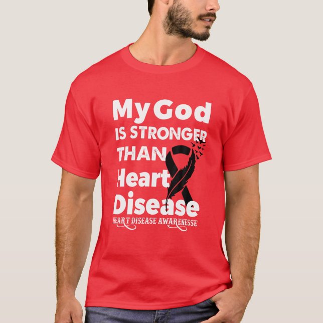I Wear Red To Fight Heart Disease Awareness Month T-Shirt (Front)