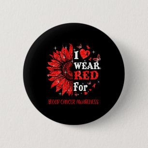 I wear Red Twinkle Heart Sunflower Blood Cancer Aw 6 Cm Round Badge