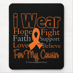 I Wear Ribbon Collage Cousin - Leukaemia Mouse Pad
