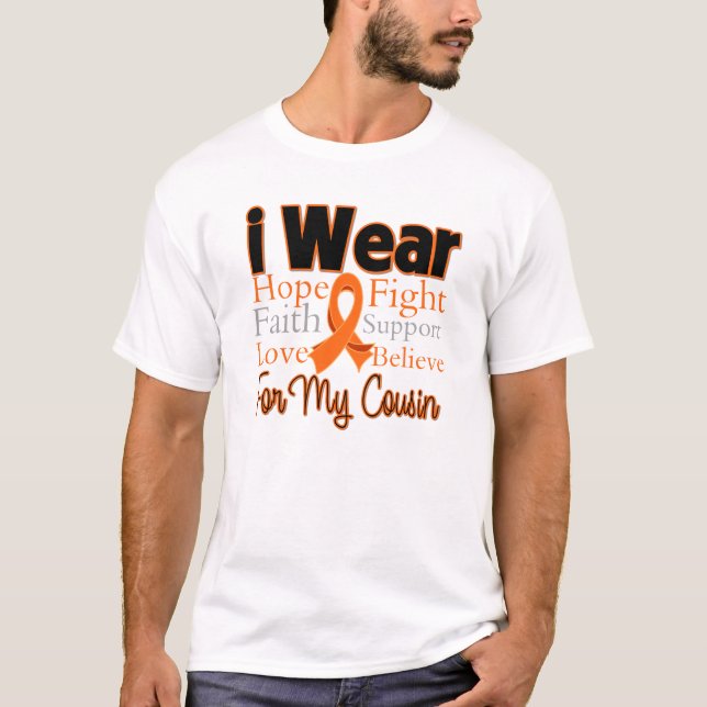 I Wear Ribbon Collage Cousin - Leukaemia T-Shirt (Front)