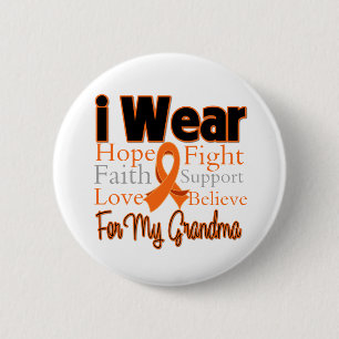 I Wear Ribbon Collage Grandma - Leukaemia 6 Cm Round Badge