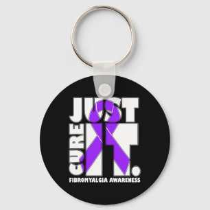 I Wear Ribbon Purple Fibromyalgia Awareness Key Ring