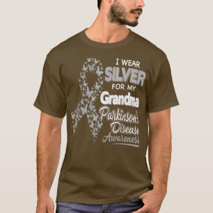 I Wear Silver For My Grandma Parkinson disease Awa T-Shirt