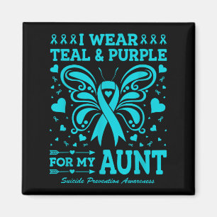 I Wear Teal & Purple For My Aunt Magnet