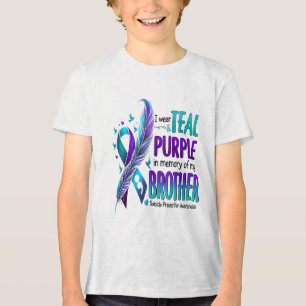 I Wear Teal & Purple For My Brother Suicide Pr Tri-Blend Shirt