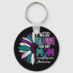 I Wear Teal & Purple For My Mum Suicide Preven Key Ring