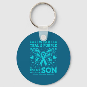 I Wear Teal &amp; Purple For My Son  Key Ring