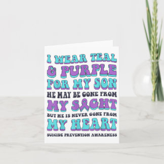 I Wear Teal &amp; Purple For My Son Suicide Preven Card