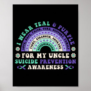 I Wear Teal & Purple For My Uncle Suicide Prev Poster