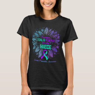 I Wear Teal & Purple For Niece Suicide Prevent T-Shirt