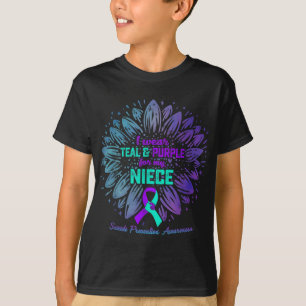 I Wear Teal & Purple For Niece Suicide Prevent T-Shirt