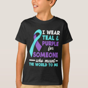 I Wear Teal &amp; Purple For Someone I Love Suicid T-Shirt