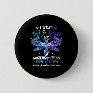 I Wear Teal &amp; Purple For Someone Suicide Aware 6 Cm Round Badge