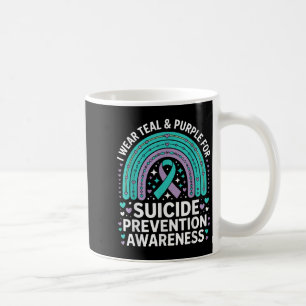 I Wear Teal & Purple For Suicide Prevention Aw Coffee Mug