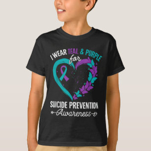 I Wear Teal & Purple For Suicide Prevention Aw T-Shirt