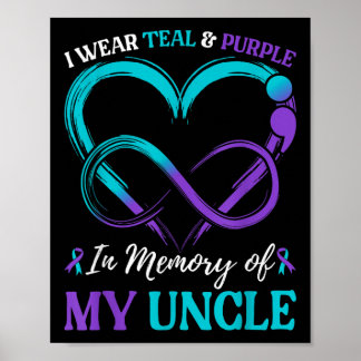 I Wear Teal &amp; Purple In Memory Of My Uncle  Poster