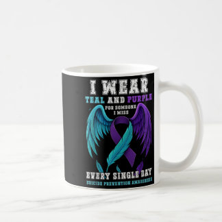 I Wear Teal & Purple Ribbon Suicide Prevention Coffee Mug