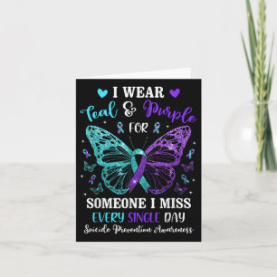 I Wear Teal & Purple Suicide Prevention Awaren Card