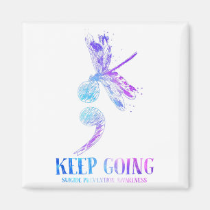 I Wear Teal & Purple Suicide Prevention Awaren Magnet