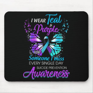 I Wear Teal & Purple Suicide Prevention Awaren Mouse Pad