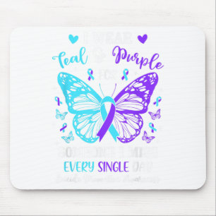 I Wear Teal & Purple Suicide Prevention Awaren Mouse Pad