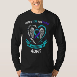 I Wear Teal and Purple For My Aunt Suicide Awarene T-Shirt