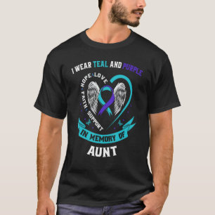 I Wear Teal and Purple For My Aunt Suicide Awarene T-Shirt