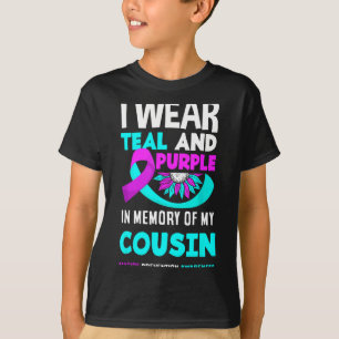 I Wear Teal And Purple For My Cousin Suicide Preve T-Shirt