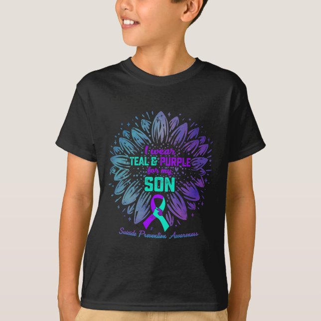 I Wear Teal and Purple For My Dad Father Suicide A T-Shirt (Front)