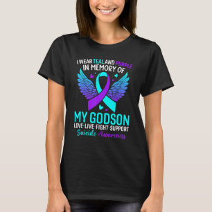 I Wear Teal And Purple For My Godson Suicide Preve T-Shirt