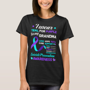 I Wear Teal And Purple For My Grandma Suicide Prev T-Shirt