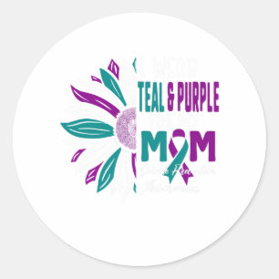 I Wear Teal And Purple For My Mum Suicide Preventi Classic Round Sticker
